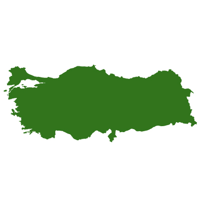 トルコ共和国無料フリーイラスト｜無地(緑)